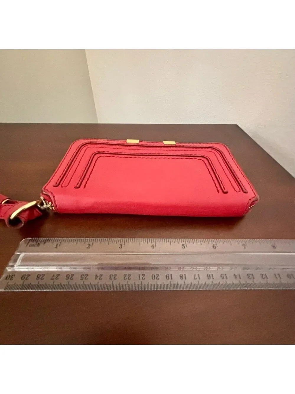 Chloé Marcie Red Leather Long Zip Around Wallet/Great Condition